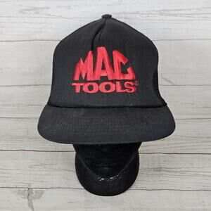 Vintage MAC Tools Embroidered Mesh Snapback Hat Cap Black Swingster Made In USA